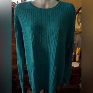 Kim Rogers Size XL Women’s Pullover Sweater 46” Bust 25” Length Aquamarine